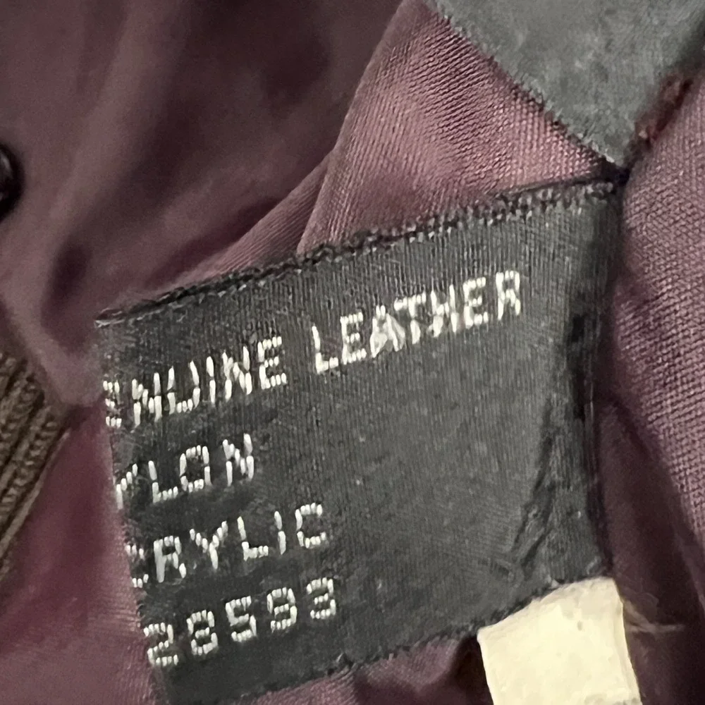 Members Only Men's 1X  Bomber Jacket‎ Brown Genuine Leather Vintage